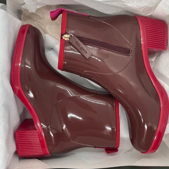 ‼️SOLD‼️ ♠️Kate Spade Puddle Ankle Rain Boots Women’s Size 8 - Picture 2 of 7